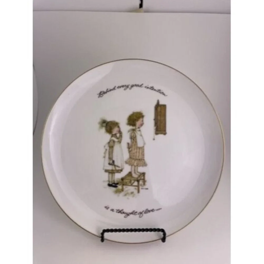 Vintage 1973 Classic Edition Holly Hobbie Plate Good Intentions‎ Haircut 10.5
